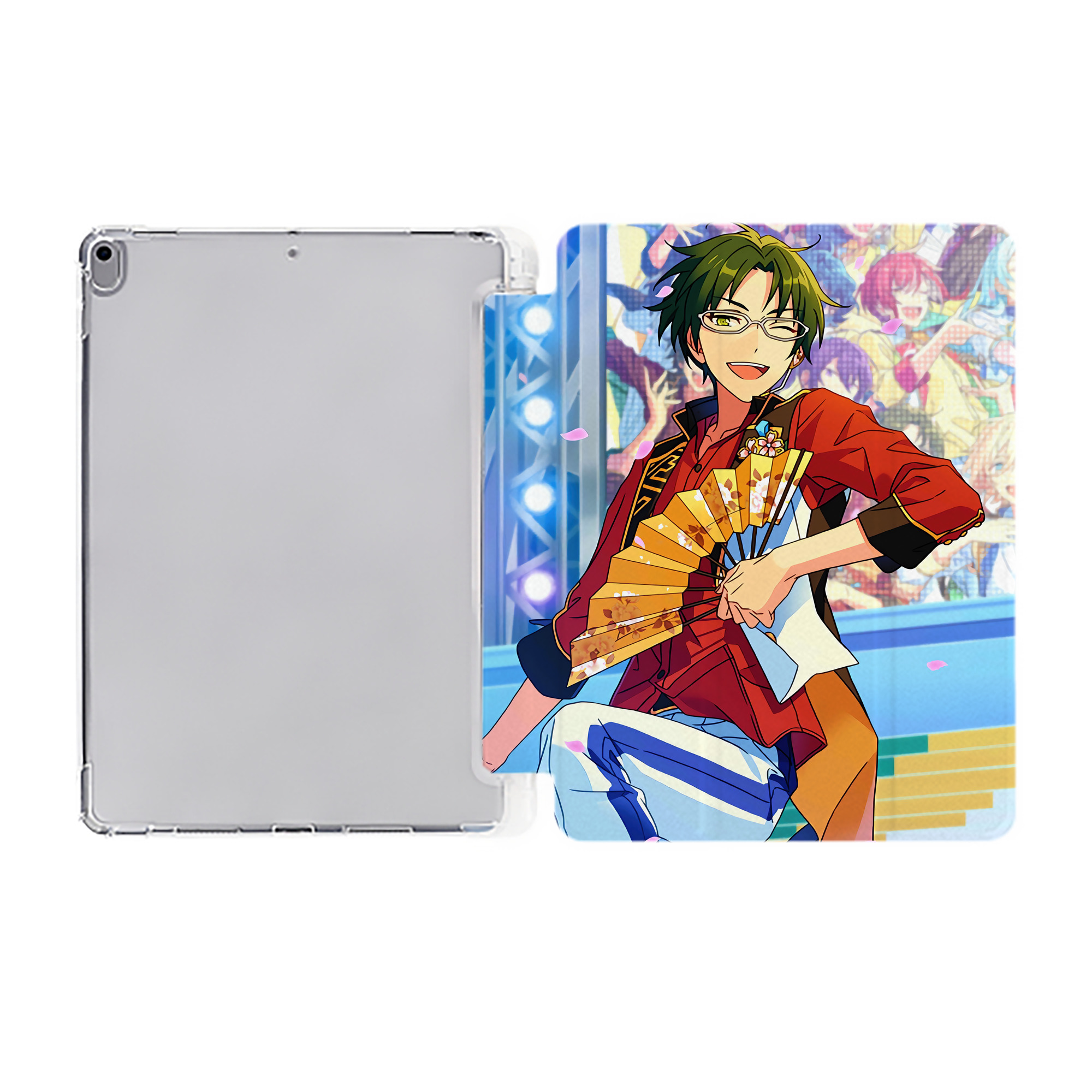 （画像用） あんさんぶるスターズ! Ensemble Stars IPad ケース ペン収納付き 三つ折りスタンド PUレザー×シリコン 対応機種9.5/10.5/10.9インチ